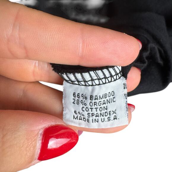 Bryn Walker Soft Organic Cotton Round Neck Long Sleeve Flowy Black Tunic - Picture 12 of 13